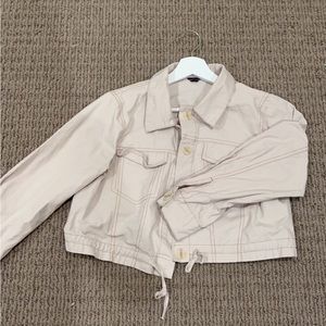 Beige color crop jacket